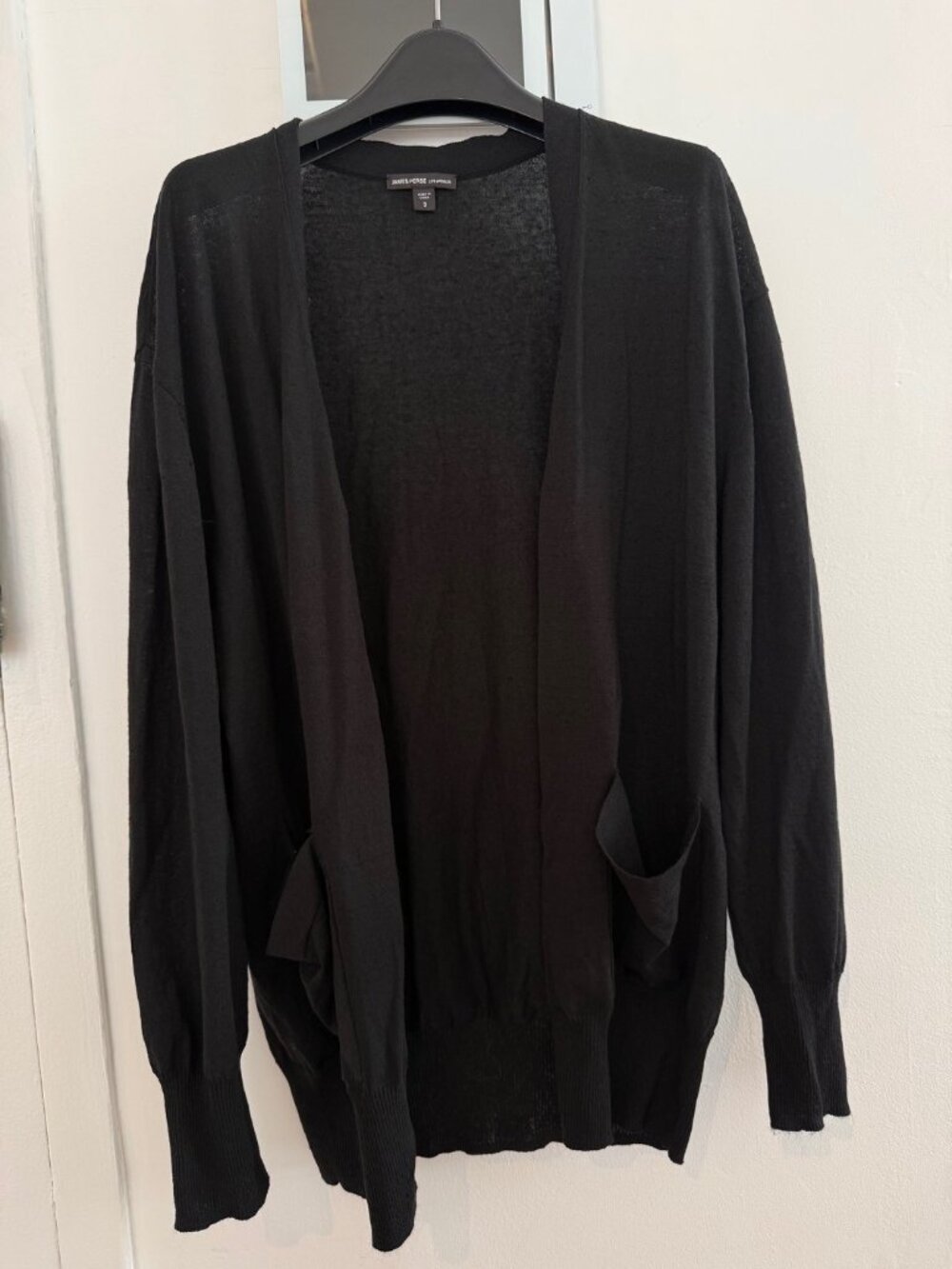 Long James Perse Cardigan with buttons and pockets size 3